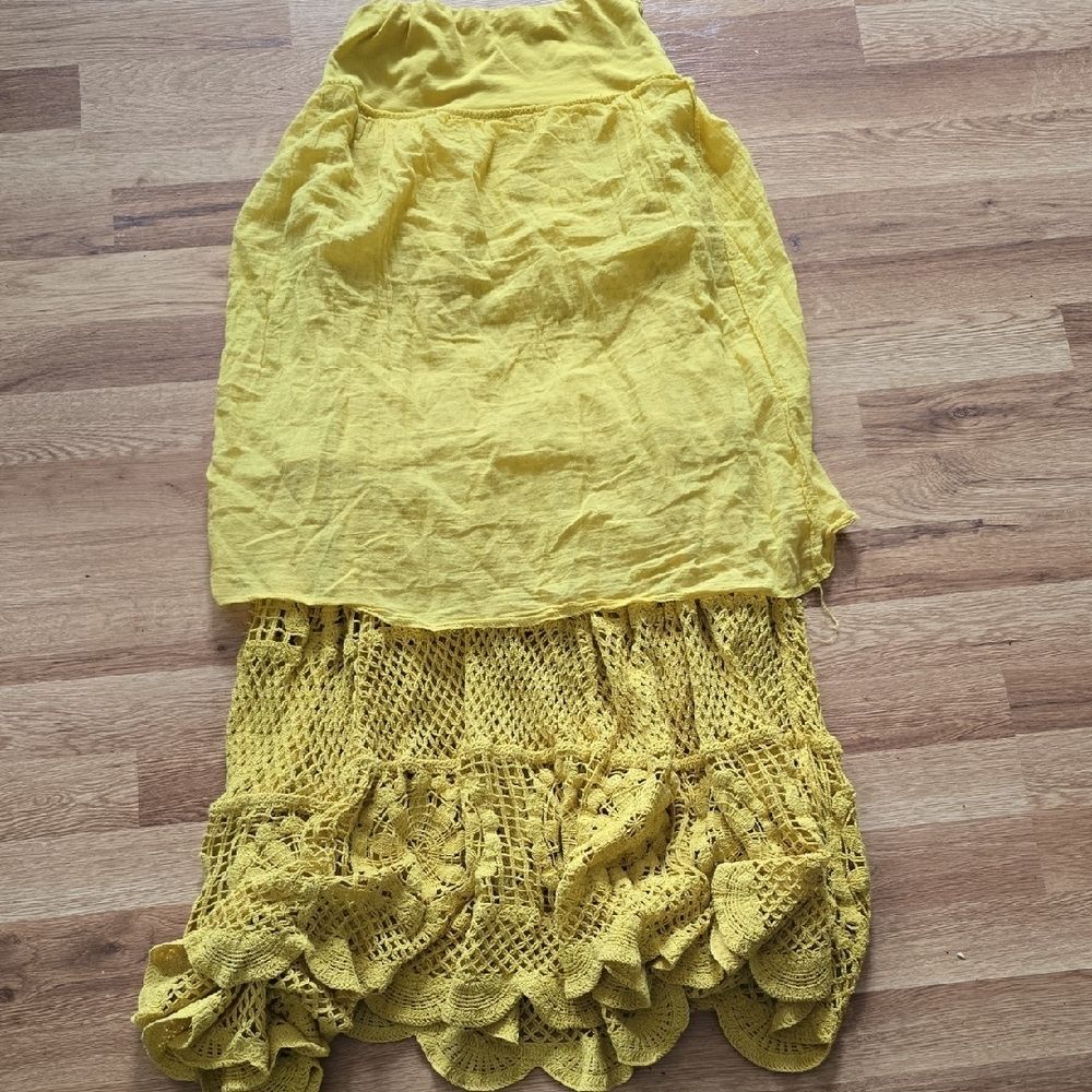 Yellow Lace Maxi Skirt - Picture 3 of 5